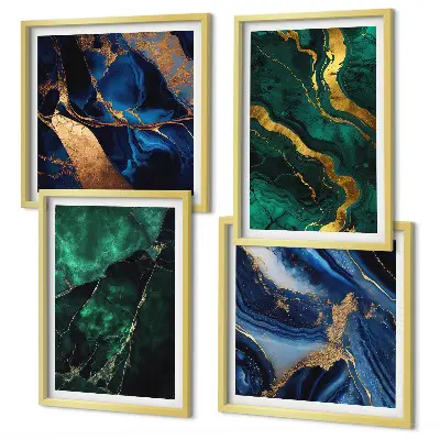 Set posters met lijst met elegante patronen op stenen