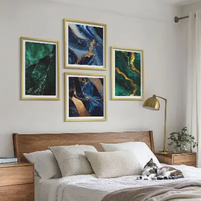 Set posters met lijst met elegante patronen op stenen
