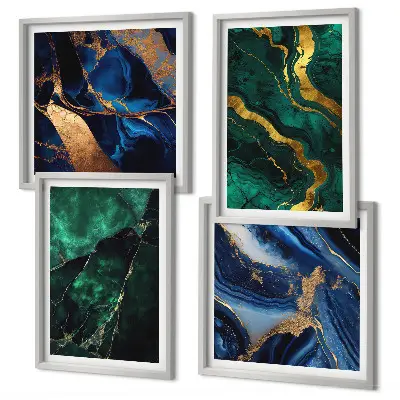 Set posters met lijst met elegante patronen op stenen