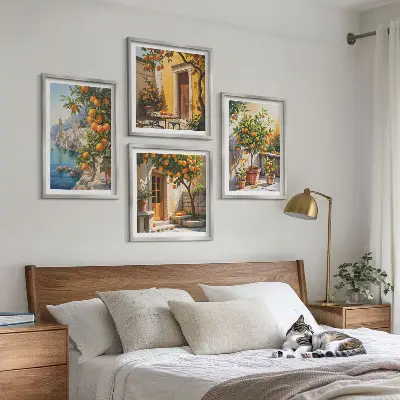 Geschilderde citruslandschappen set van posters met lijst
