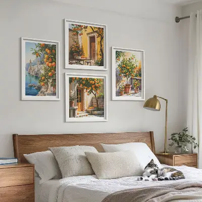 Geschilderde citruslandschappen set van posters met lijst