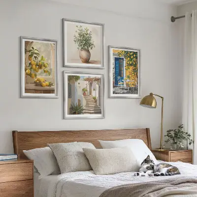 Architectuur van de stad Lemons set van posters met lijst