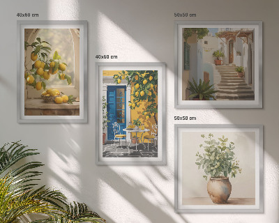 Set van posters met lijst architectuur van de stad Lemons