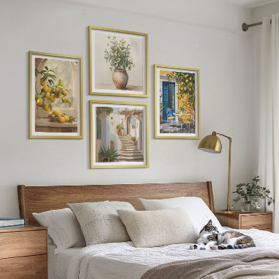 Set van posters met lijst architectuur van de stad Lemons