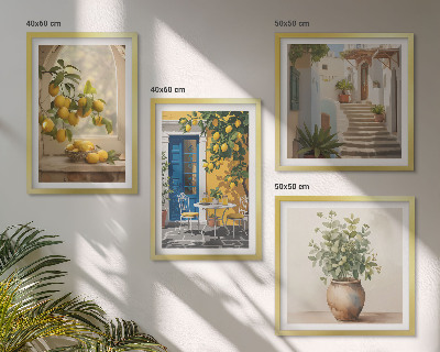 Set van posters met lijst architectuur van de stad Lemons