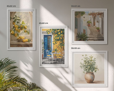 Set van posters met lijst architectuur van de stad Lemons