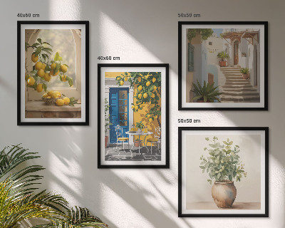 Set van posters met lijst architectuur van de stad Lemons