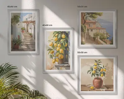 Lemon Streets Zeezicht set van posters met lijst