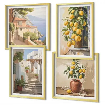Lemon Streets Zeezicht set van posters met lijst
