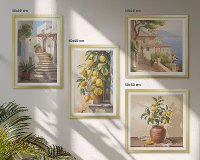 Lemon Streets Zeezicht set van posters met lijst