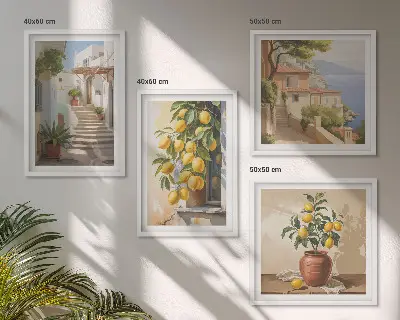 Lemon Streets Zeezicht set van posters met lijst