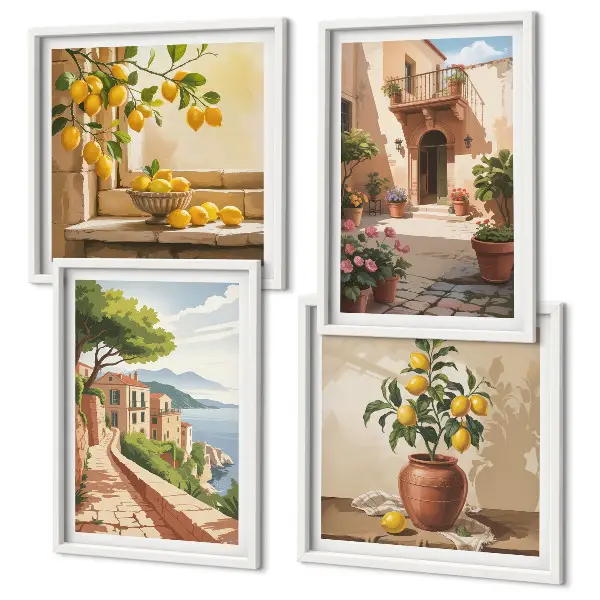Set van posters met lijst Citrusvruchten in de keuken