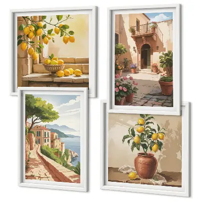 Set van posters met lijst Citrusvruchten in de keuken