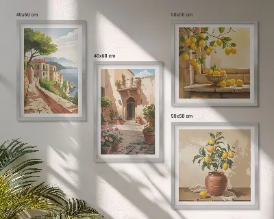 Set van posters met lijst Citrusvruchten in de keuken