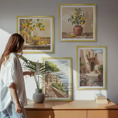 Set van posters met lijst Citrusvruchten in de keuken