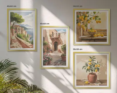 Set van posters met lijst Citrusvruchten in de keuken