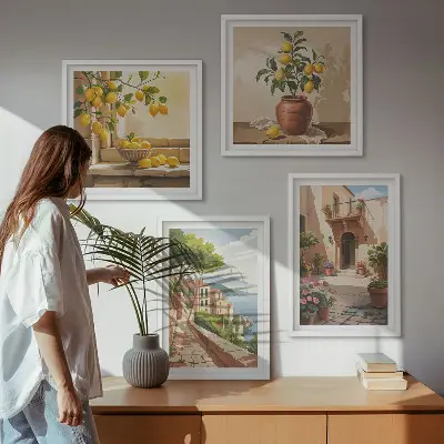 Set van posters met lijst Citrusvruchten in de keuken