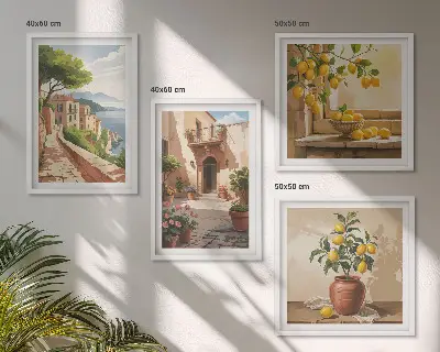Set van posters met lijst Citrusvruchten in de keuken