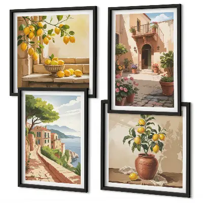 Set van posters met lijst Citrusvruchten in de keuken