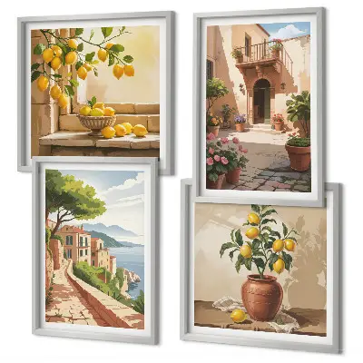 Set van posters met lijst Citrusvruchten in de keuken