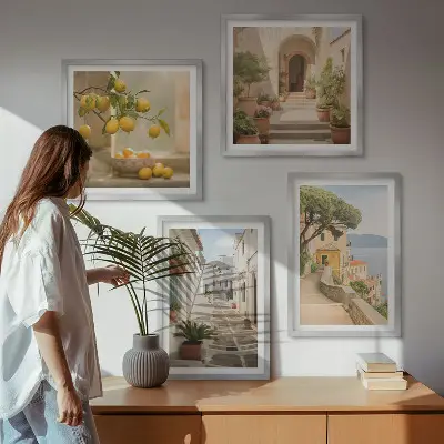 Citrusboom aan zeezijde meerluik in lijst