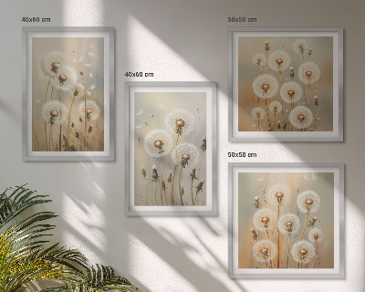Meerluik in lijst Witte paardenbloemen op een lichte achtergrond