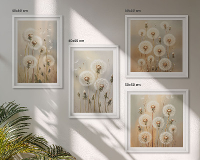 Meerluik in lijst Witte paardenbloemen op een lichte achtergrond