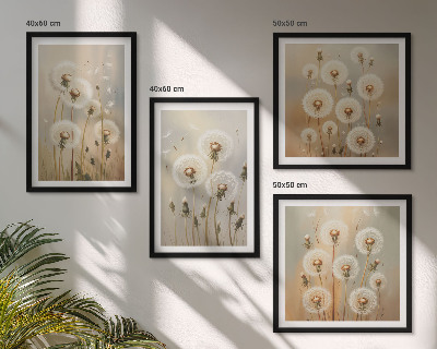 Meerluik in lijst Witte paardenbloemen op een lichte achtergrond