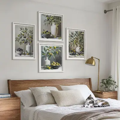 Set van posters met lijst Olijven in keramisch grijs