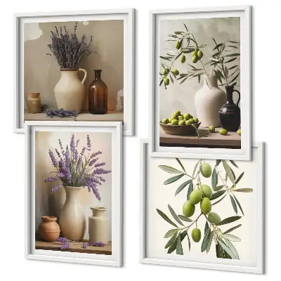 Meerluik in lijst Bloemen in vazen ​​als decoratie