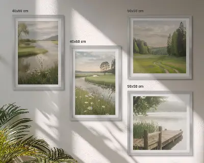 Zomerse landschappen rivierweide meerluik in lijst