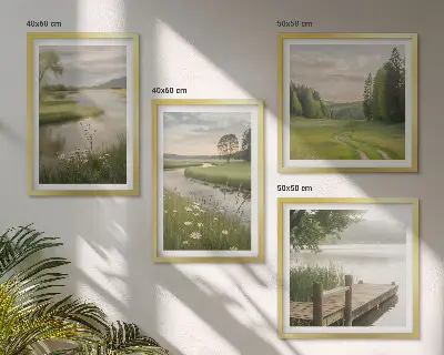 Zomerse landschappen rivierweide meerluik in lijst