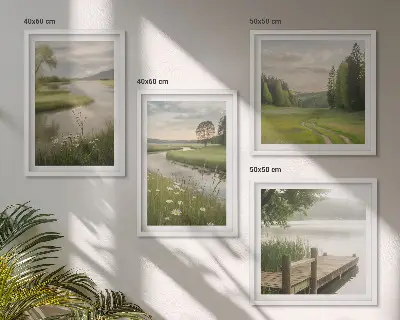 Zomerse landschappen rivierweide meerluik in lijst