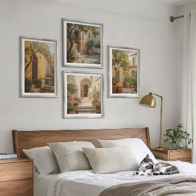 Terras met citrusbomen set van posters met lijst