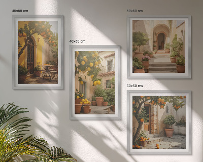 Set van posters met lijst Terras met citrusbomen