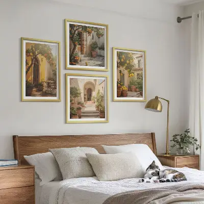 Terras met citrusbomen set van posters met lijst