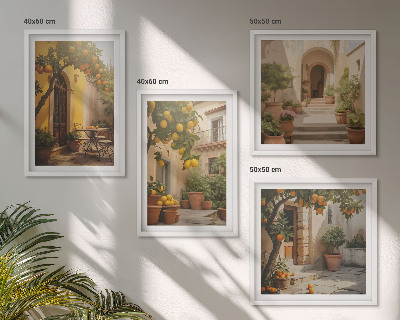 Set van posters met lijst Terras met citrusbomen