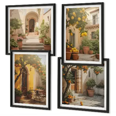 Terras met citrusbomen set van posters met lijst