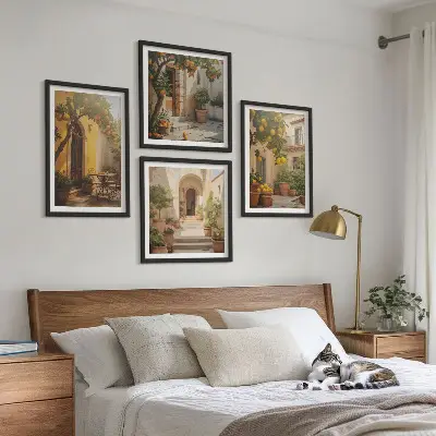Terras met citrusbomen set van posters met lijst