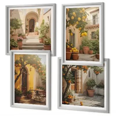 Terras met citrusbomen set van posters met lijst