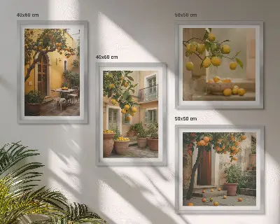Citrustuin in de zon meerluik in lijst