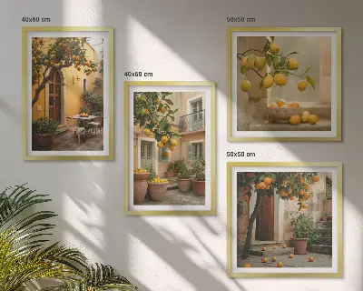 Citrustuin in de zon meerluik in lijst