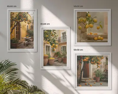 Citrustuin in de zon meerluik in lijst