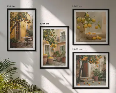 Citrustuin in de zon meerluik in lijst