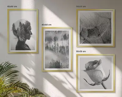 Portret van een vrouw in de mist van het bos meerluik in lijst
