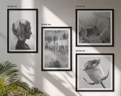 Portret van een vrouw in de mist van het bos meerluik in lijst