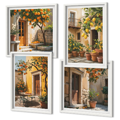 Set van posters met lijst Citrusvruchten in de zon