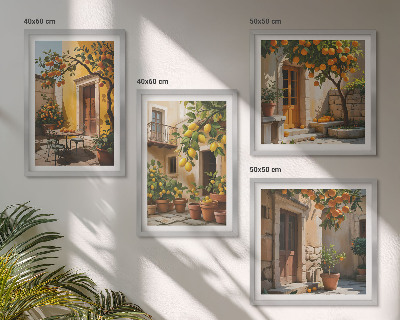 Set van posters met lijst Citrusvruchten in de zon