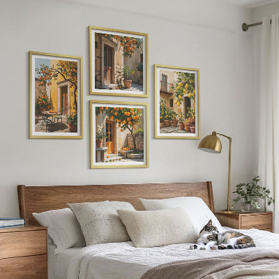 Set van posters met lijst Citrusvruchten in de zon