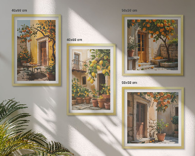 Set van posters met lijst Citrusvruchten in de zon